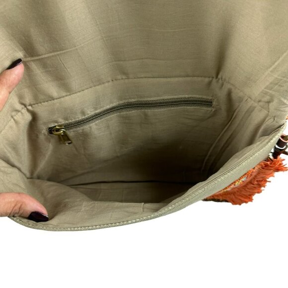 Boho Orange Summer Sequins Clutch Bag Purse Hand Bag - Picture 8 of 9